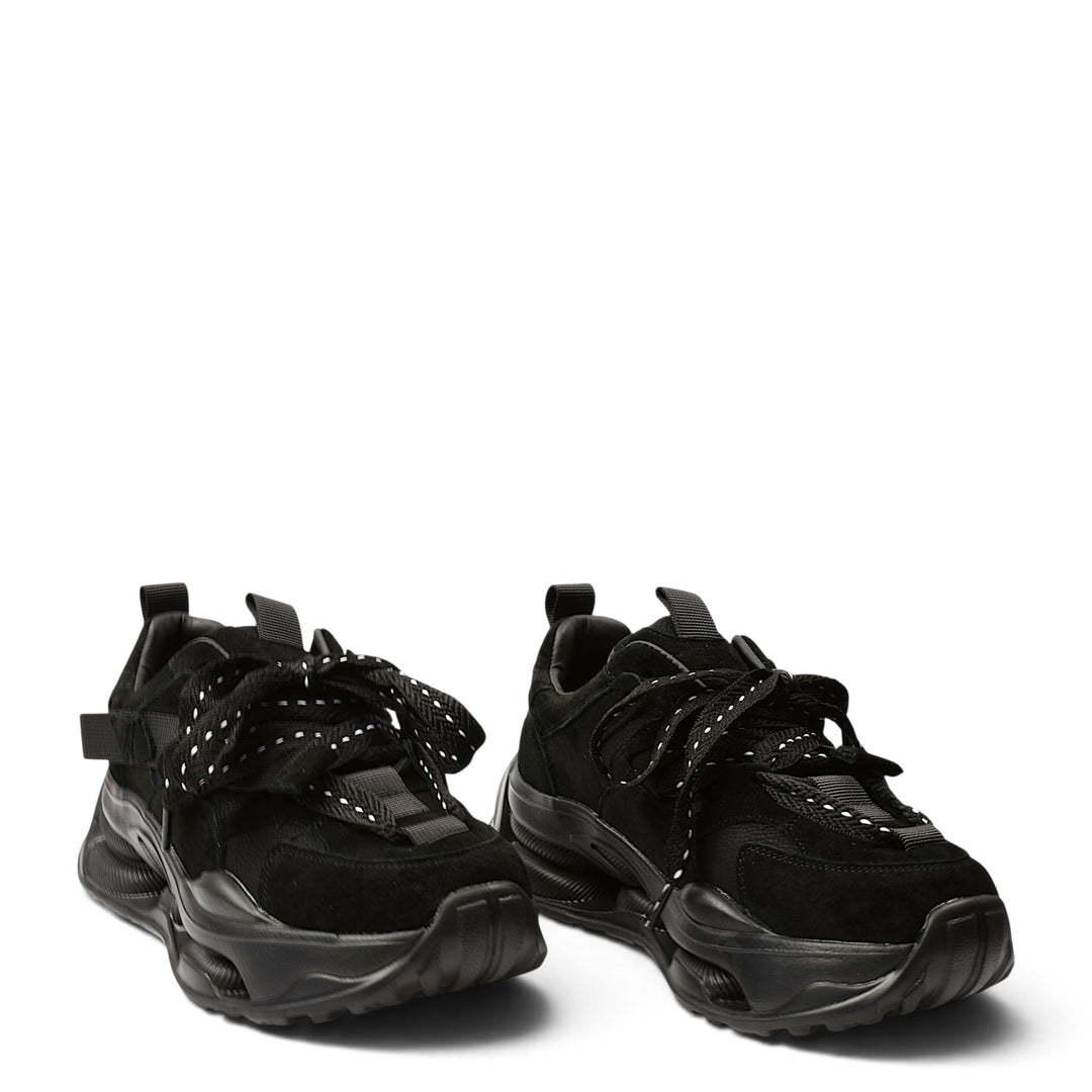 ada-shoes.ro Franco Gerardo black suede sneakers with thick platform soles and lace-up closure for casual wear