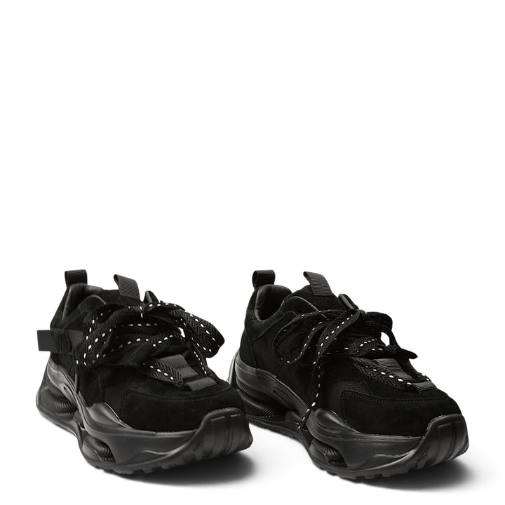 ada-shoes.ro Franco Gerardo black suede sneakers with thick platform soles and lace-up closure for casual wear