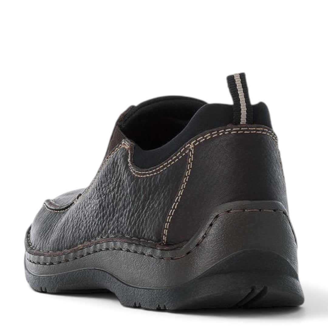 ada-shoes.ro brown leather casual shoes with elastic side panels and durable sole for men