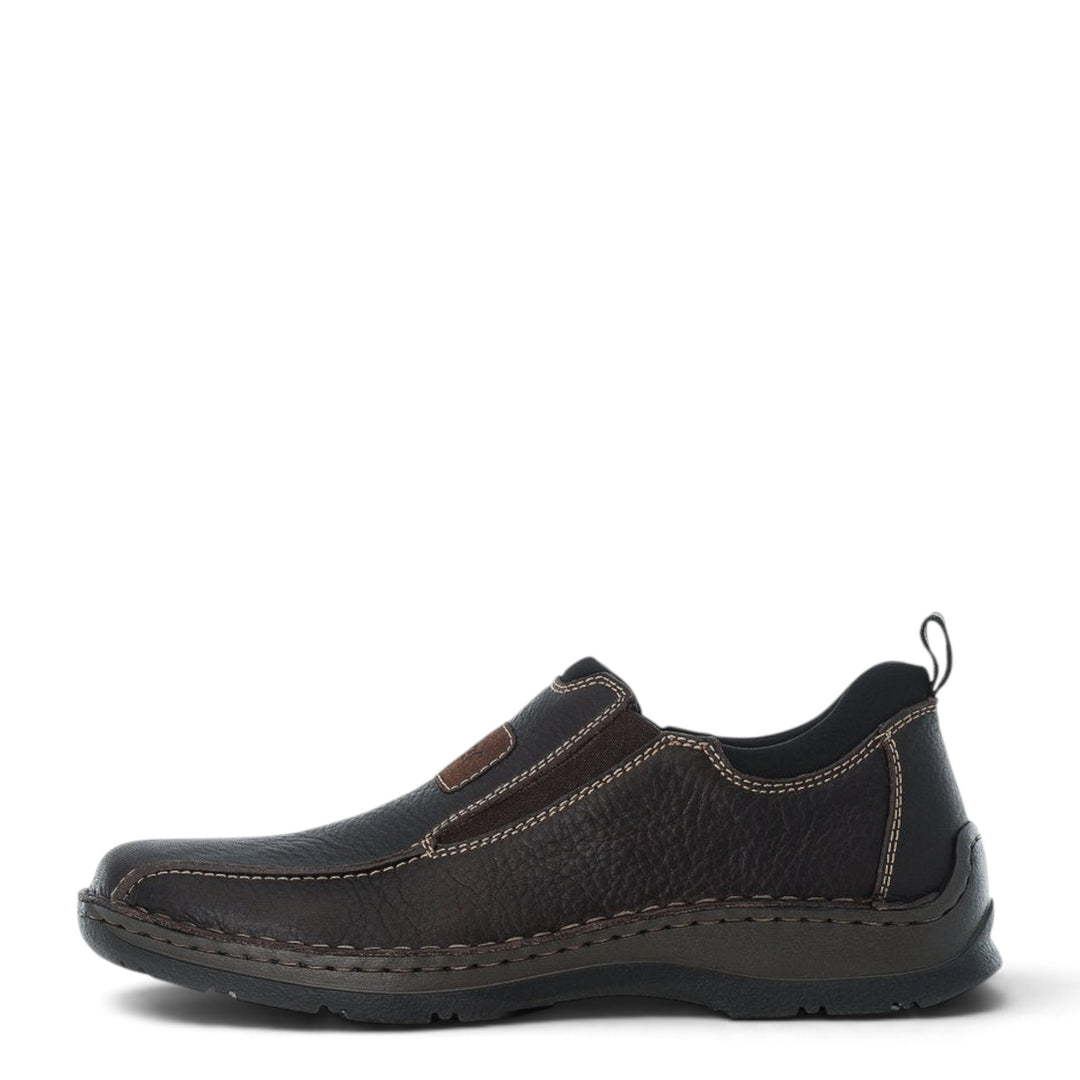ada-shoes.ro brown leather Rieker Antistress casual slip-on shoes with elastic side panels and wide fit