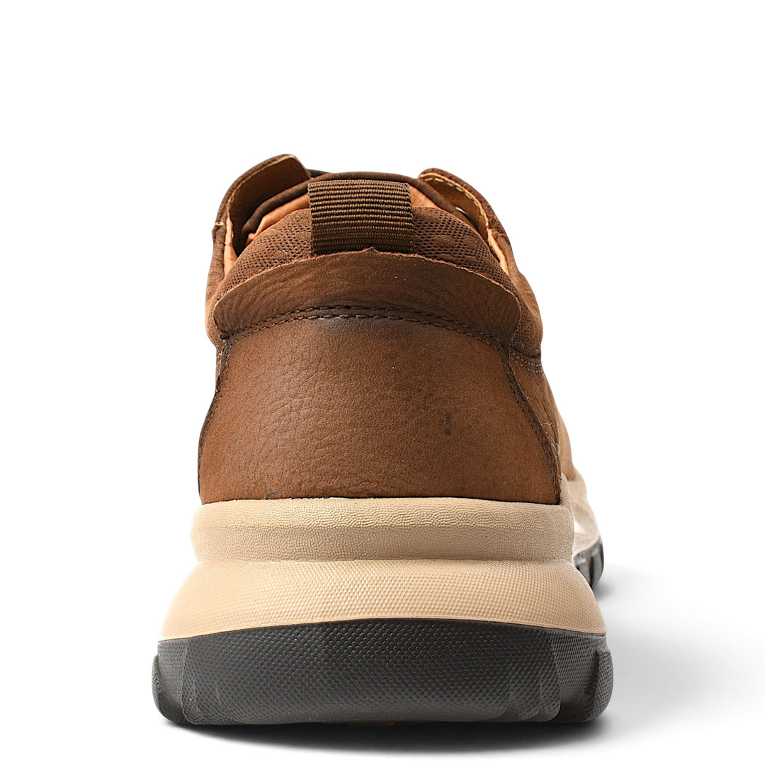 Back view of Mels Pantofi Casual 3581-M brown leather sneakers with a beige and black sole from ada-shoes.ro