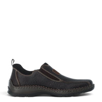 ada-shoes.ro brown leather Rieker Antistress casual slip-on shoes with elastic side panels and wide fit design.