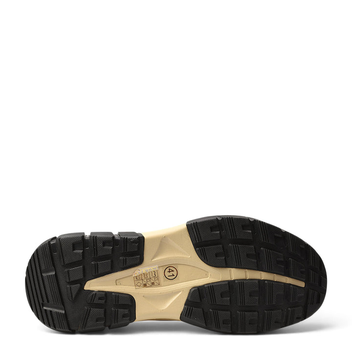 ada-shoes.ro brown leather sneaker sole with a black rubber tread and beige midsole for traction and flexibility