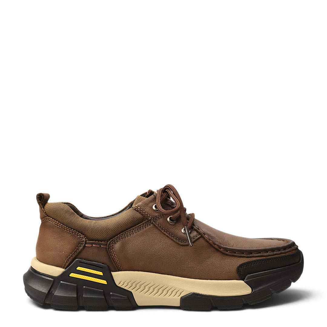 ada-shoes.ro brown leather sneakers with lace-up closure, flexible sole, and modern casual design for men