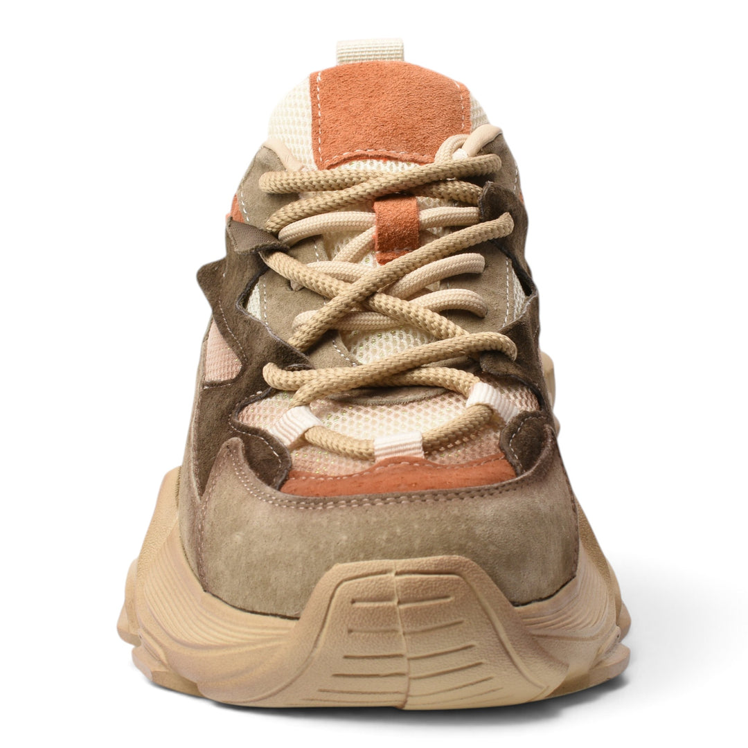 ada-shoes.ro brown suede sneakers with a chunky 5cm sole, lace-up closure, and mesh detailing for a modern casual look.
