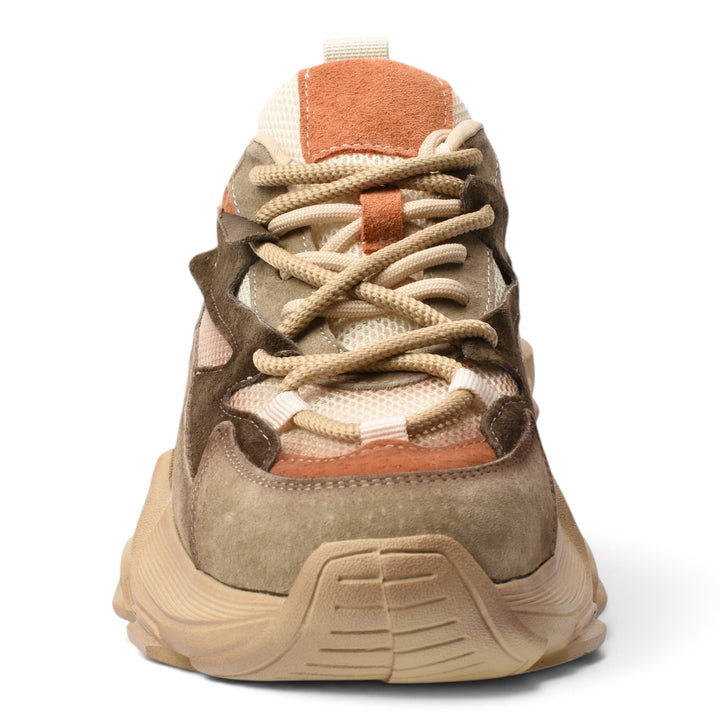 ada-shoes.ro brown suede sneakers with a chunky 5cm sole, lace-up closure, and mesh detailing for a modern casual look.