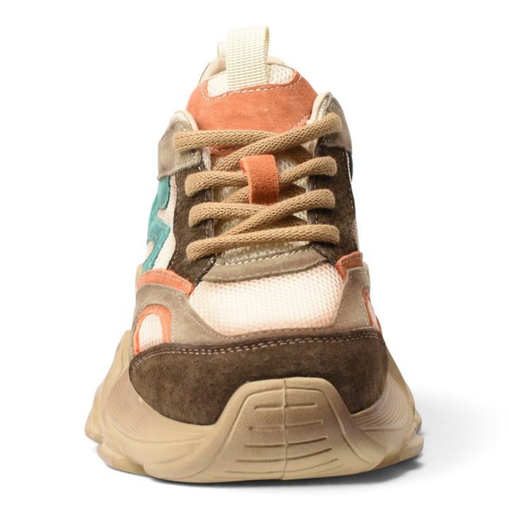 ada-shoes.ro brown suede sneakers with mesh panels, lace-up closure, and a chunky 5cm platform sole