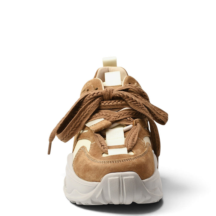 ada-shoes.ro Franco Gerardo brown suede sneakers with thick laces and a chunky platform sole