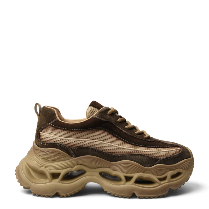 ada-shoes.ro brown suede sneakers with a chunky 5cm platform sole and lace-up closure for a modern casual look