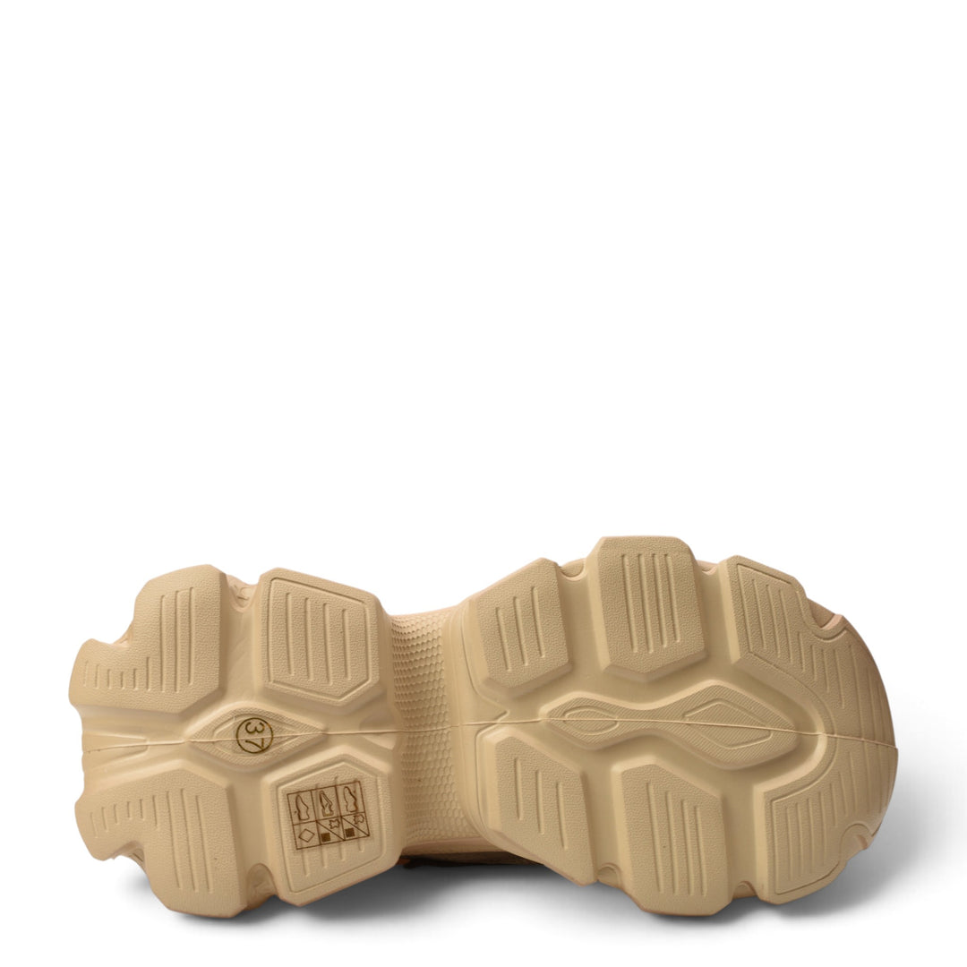 ada-shoes.ro brown suede sneakers showing the textured, flexible 5cm platform sole with a lugged tread pattern