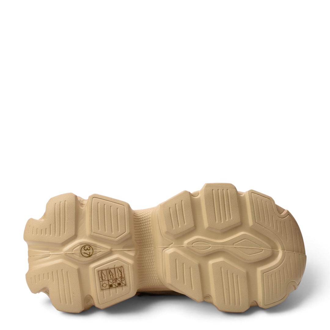 ada-shoes.ro brown suede sneakers showing the textured, flexible 5cm platform sole with a lugged tread pattern