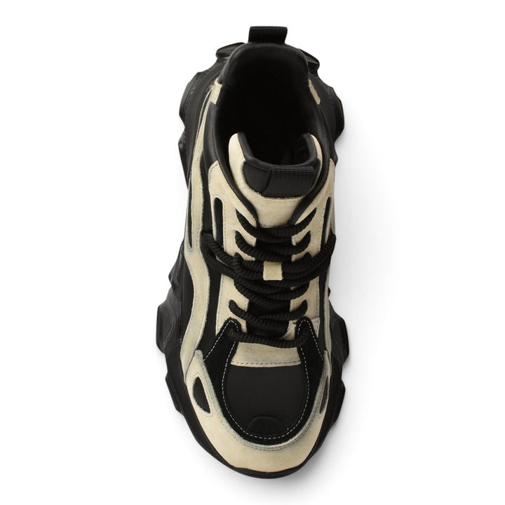 ada-shoes.ro Ghete Y5797-N chunky sneakers in black and beige with a layered design and thick rubber sole