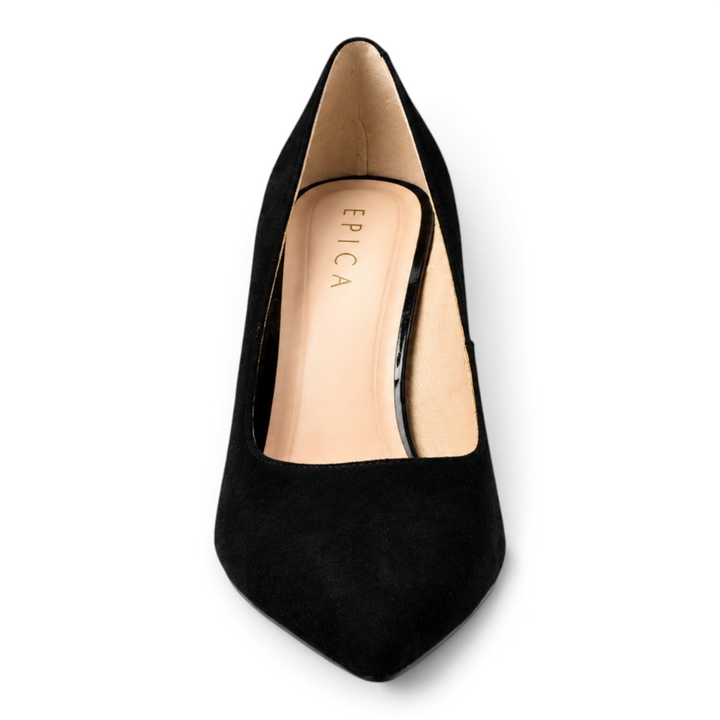 ada-shoes.ro Epica black nubuck leather pointed-toe pumps with elegant stiletto heel