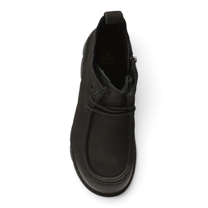ada-shoes.ro Formazione black casual ankle boots with lace-up and zipper closure, featuring a comfortable leather insole