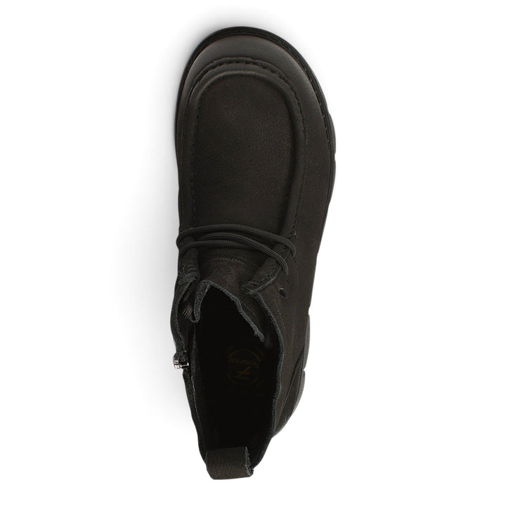 ada-shoes.ro Formazione black casual ankle boots with lace-up and zipper closure, featuring a comfortable leather insole
