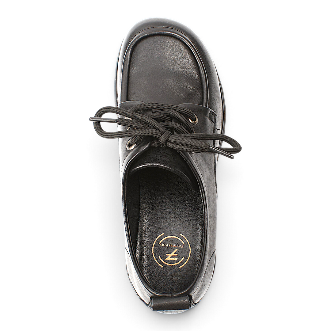 ada-shoes.ro Formazione black leather casual shoes with lace-up closure and comfortable insole, top view