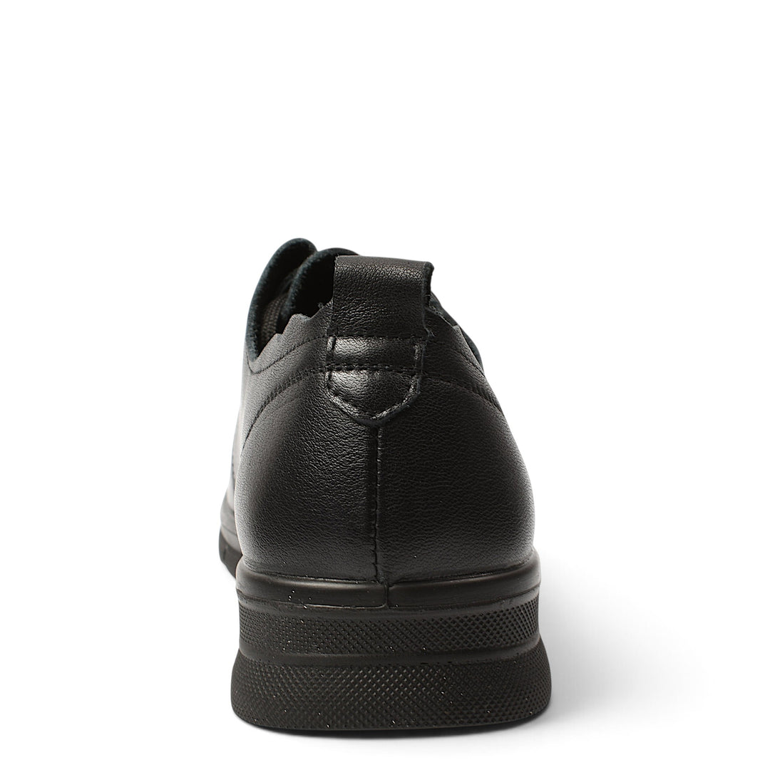 ada-shoes.ro Formazione black leather casual shoes, back view showing the stitched sole and textured heel detail.