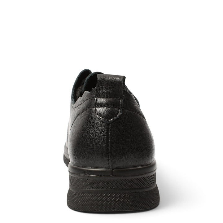 ada-shoes.ro Formazione black leather casual shoes, back view showing the stitched sole and textured heel detail.
