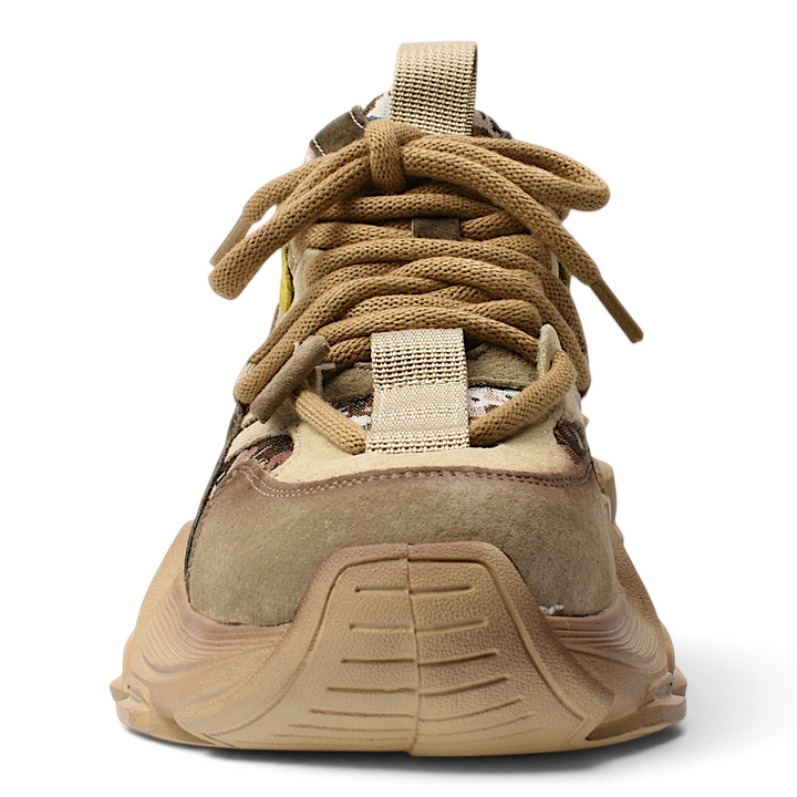 ada-shoes.ro Franco Gerardo beige leather casual sneakers with thick flexible sole and lace-up closure