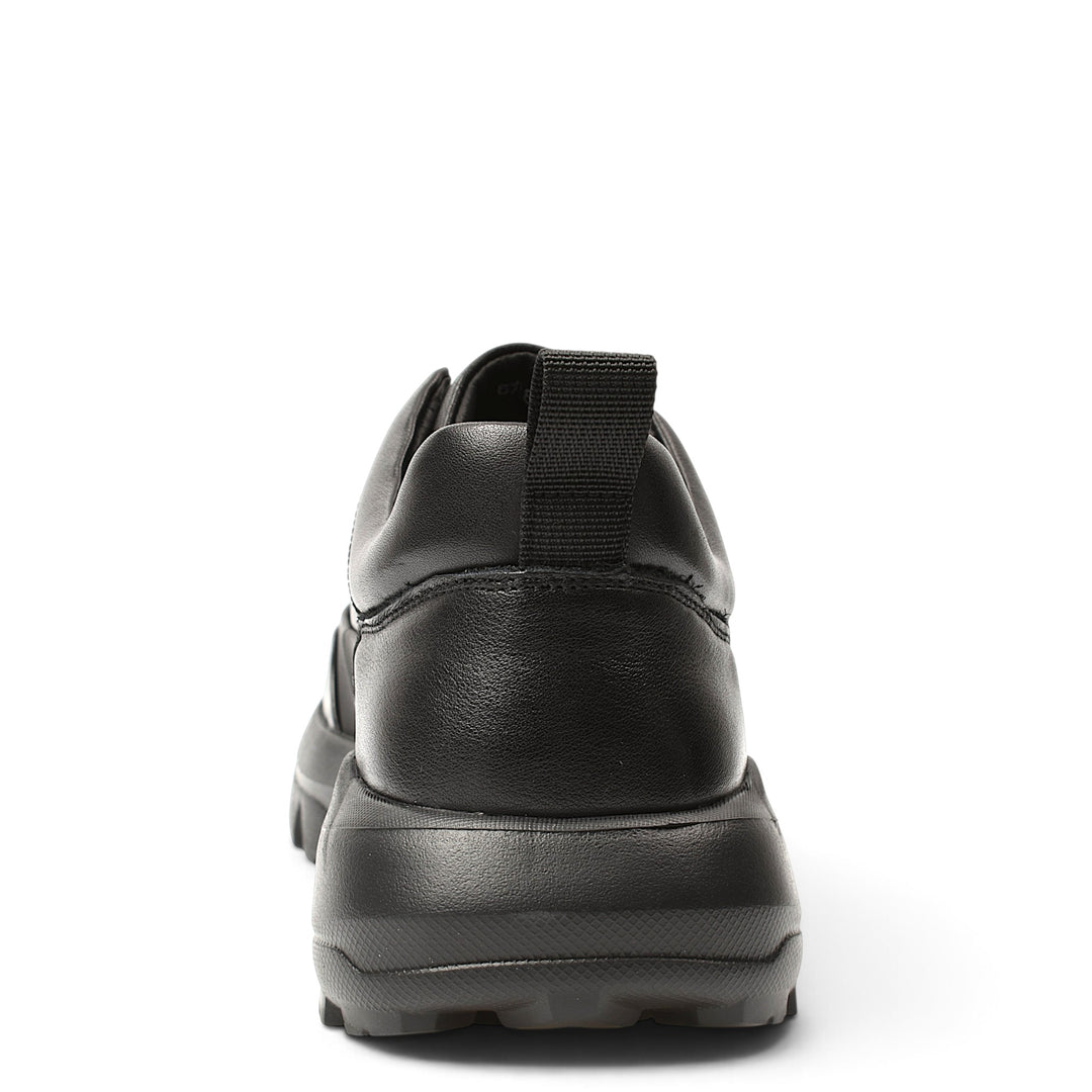 Back view of black leather Franco Gerardo sneakers with a thick flexible sole from ada-shoes.ro
