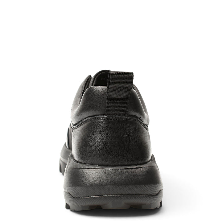 Back view of black leather Franco Gerardo sneakers with a thick flexible sole from ada-shoes.ro