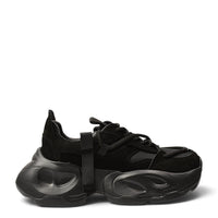 ada-shoes.ro Franco Gerardo 2586-N black suede and textile sneakers with a chunky, flexible platform sole.