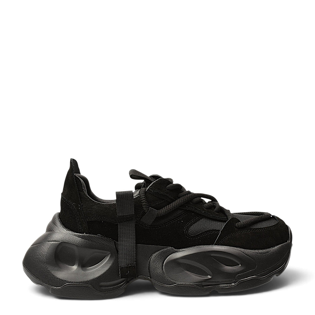ada-shoes.ro Franco Gerardo 2586-N black suede and textile sneakers with a chunky, flexible platform sole.