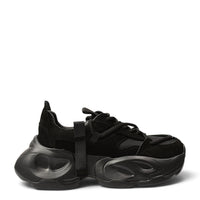 ada-shoes.ro Franco Gerardo 2586-N black suede and textile sneakers with a chunky, flexible platform sole.