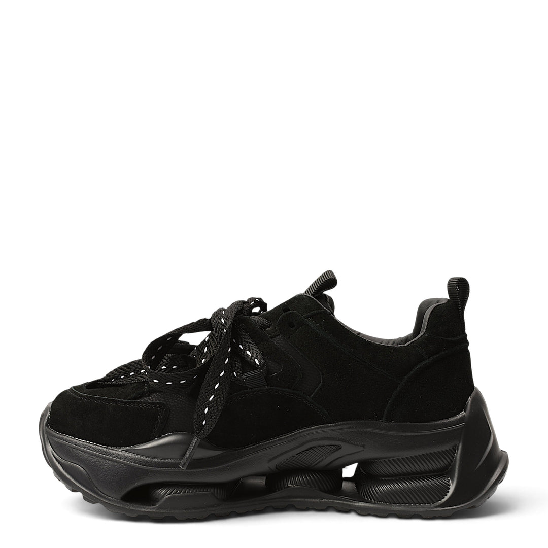 ada-shoes.ro Franco Gerardo black suede sneakers with a chunky flexible sole and lace-up closure for casual wear.