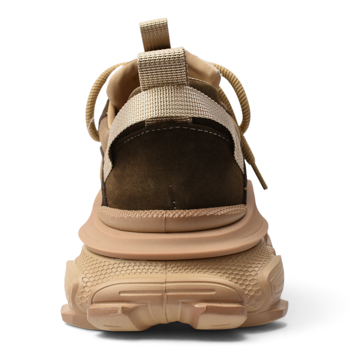 ada-shoes.ro Franco Gerardo brown and beige leather sneakers with a thick platform sole, rear view