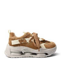 ada-shoes.ro Franco Gerardo brown suede sneakers with a chunky white platform sole and lace-up closure