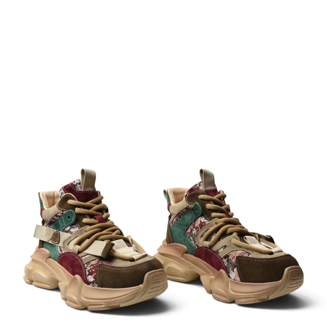 ada-shoes.ro Franco Gerardo multi-colored chunky sneakers with suede and patterned fabric panels