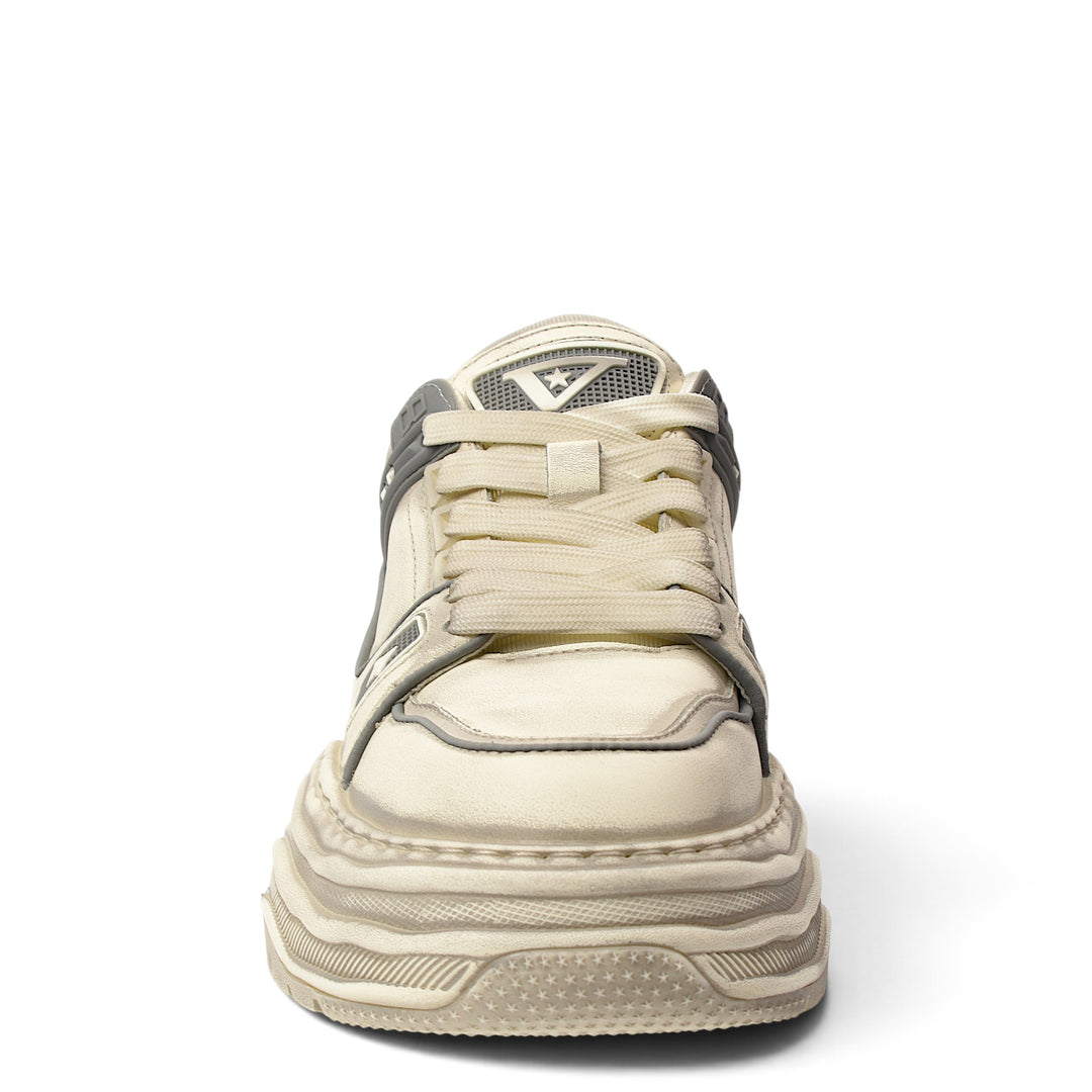 ada-shoes.ro Franco Gerardo white leather sneakers with a thick platform sole and lace-up closure