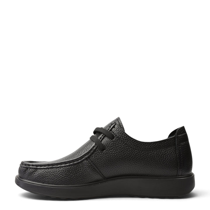 ada-shoes.ro Goretti black leather casual shoes with textured finish and low profile sole