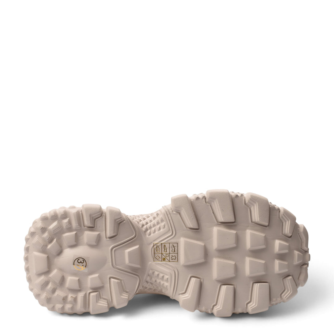 ada-shoes.ro grey leather sneakers showing the chunky, flexible, lugged rubber sole with size 37 label