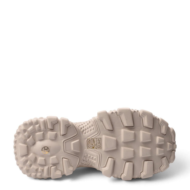 ada-shoes.ro grey leather sneakers showing the chunky, flexible, lugged rubber sole with size 37 label