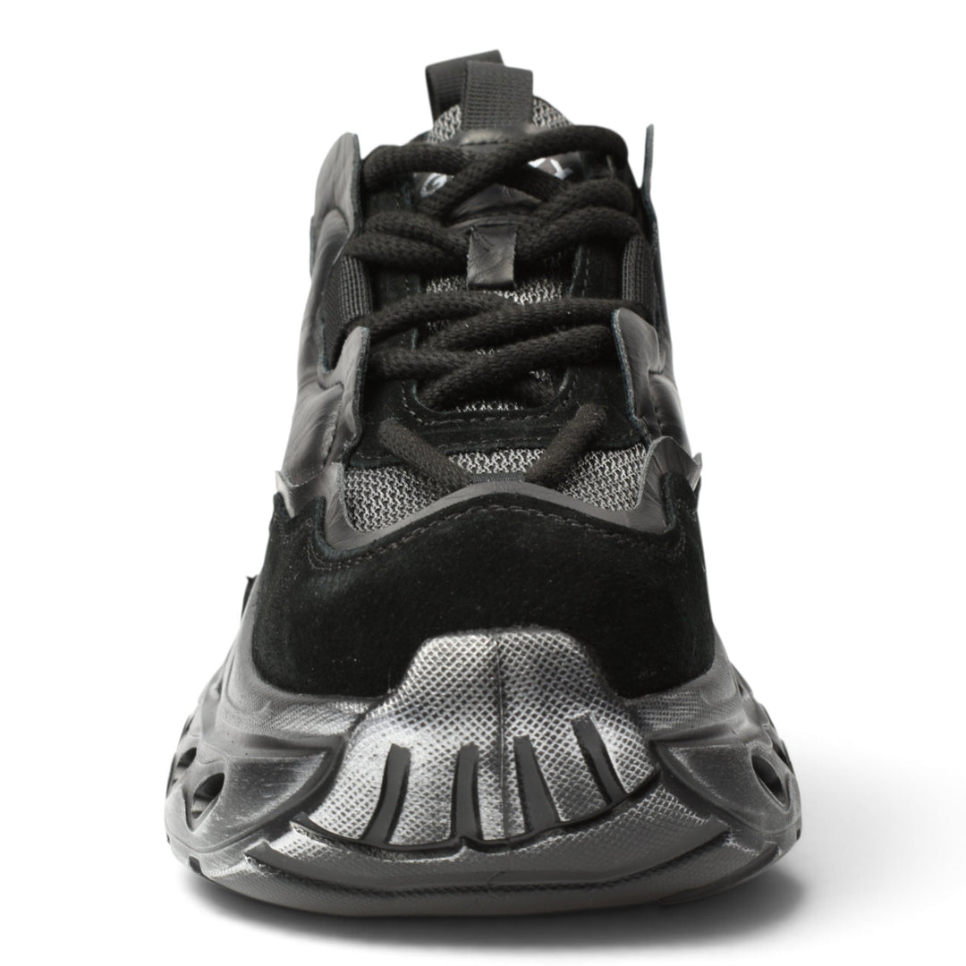 ada-shoes.ro Gryxx black suede sneakers with a chunky 6cm platform sole and lace-up closure for women.