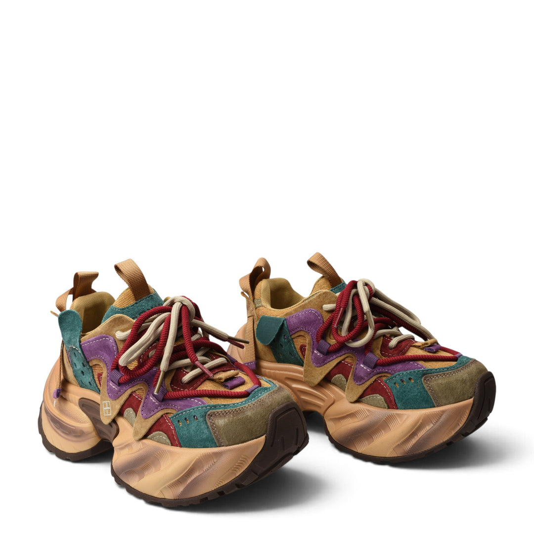 ada-shoes.ro Gryxx multi-coloured suede platform sneakers with chunky soles and lace-up fastening
