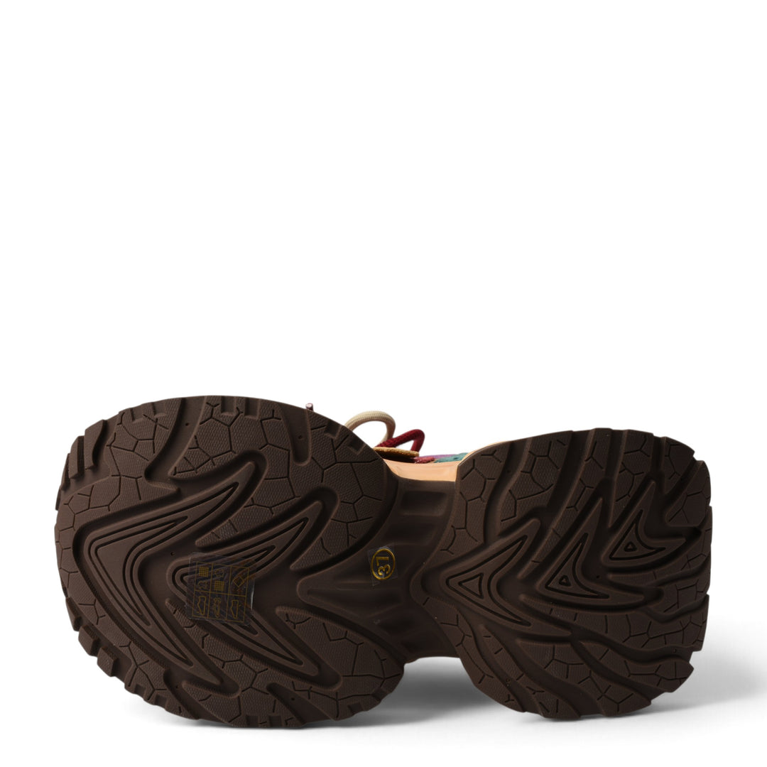 ada-shoes.ro Gryxx beige suede sneakers showing the dark brown chunky treaded sole and 6cm platform base