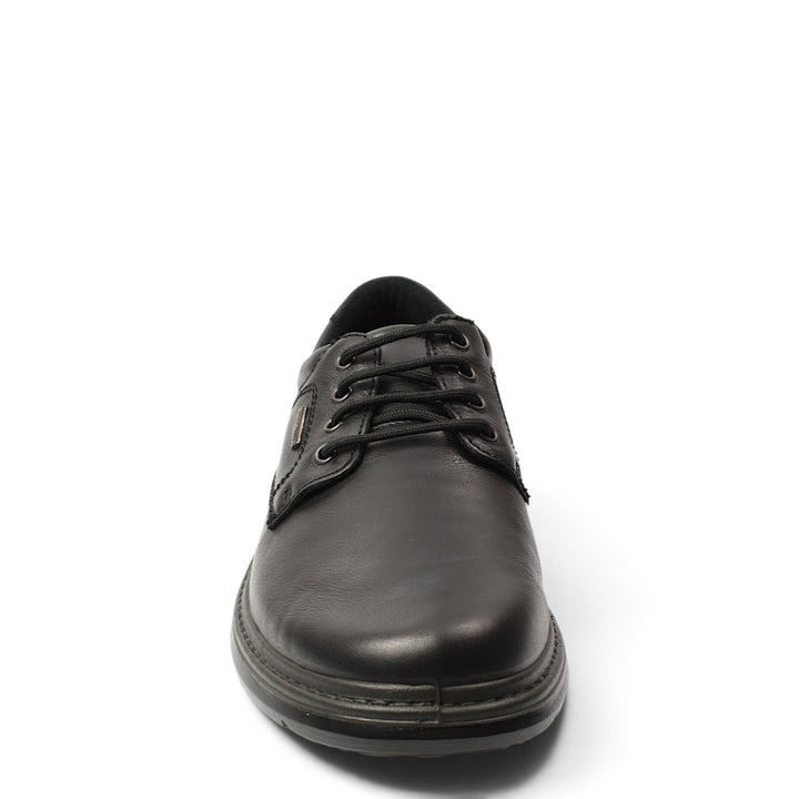 ada-shoes.ro IMAC black leather casual shoes with lace-up closure and flexible stitched sole for men
