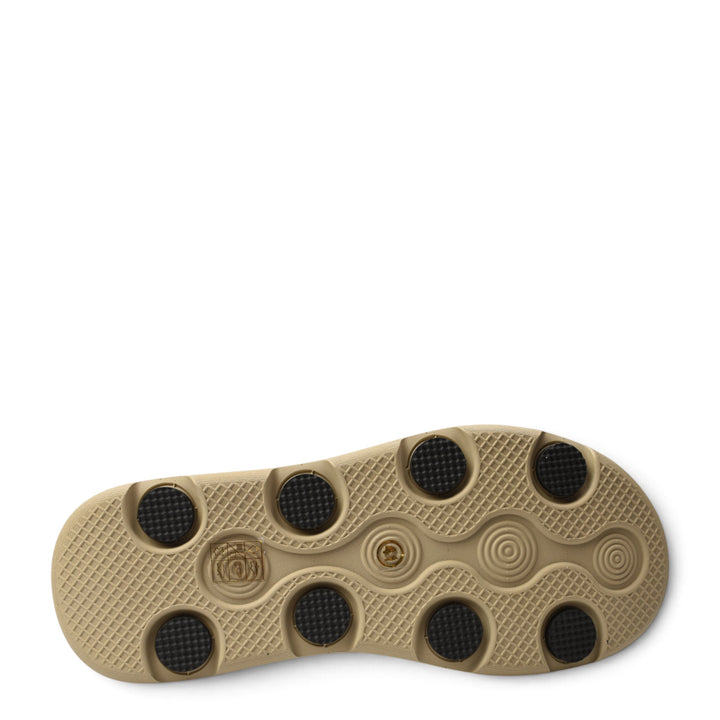 ada-shoes.ro khaki leather sneaker sole with a textured grip pattern and black circular traction pads