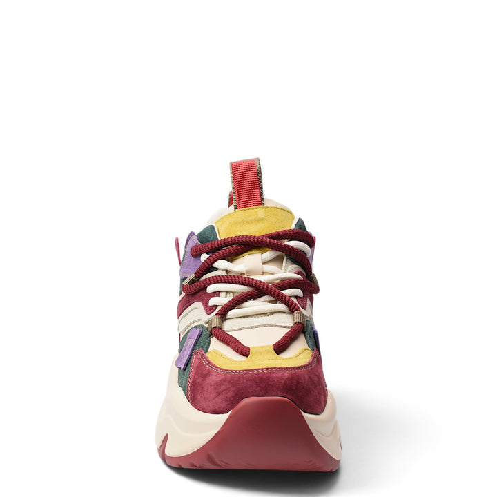 ada-shoes.ro Feeling 3703 sneakers in multi-colored suede with a thick 5cm platform sole and lace-up closure