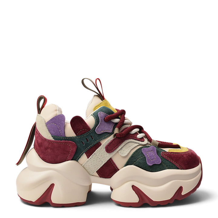 ada-shoes.ro FEELING 3703 sneakers in multi-colored suede with a chunky 5cm platform sole and lace-up closure.