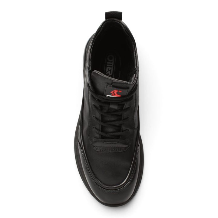 ada-shoes.ro Otter black leather sport boots with lace-up closure and flexible sole for men