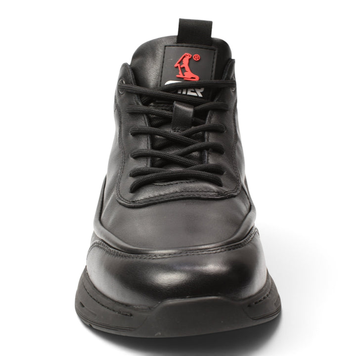 ada-shoes.ro Otter black leather sports boots with lace-up closure and flexible sole for men