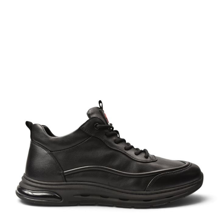 ada-shoes.ro Otter black leather sports boots with lace-up closure and flexible sole for men
