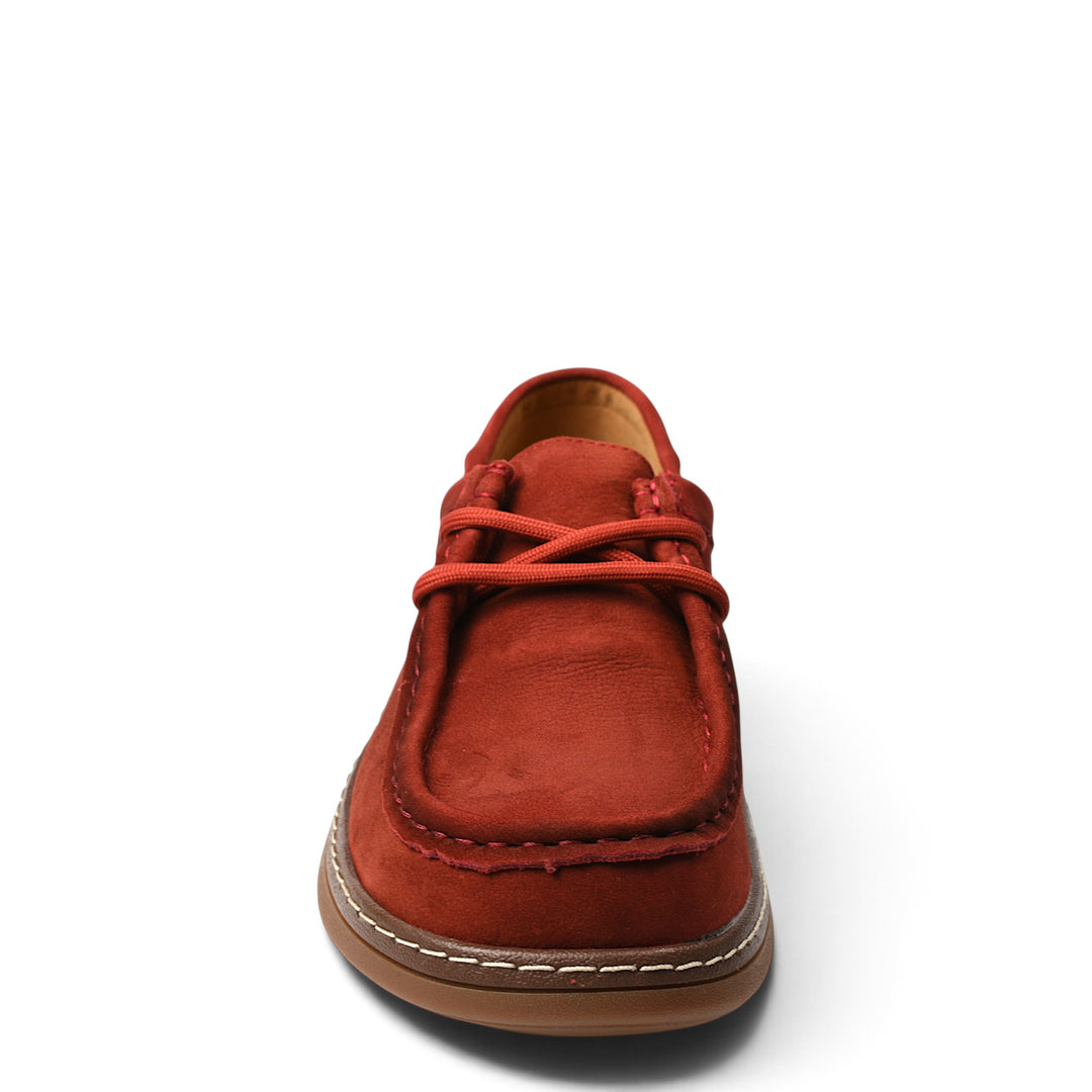 ada-shoes.ro red suede casual shoes with lace-up closure and flexible sole for women