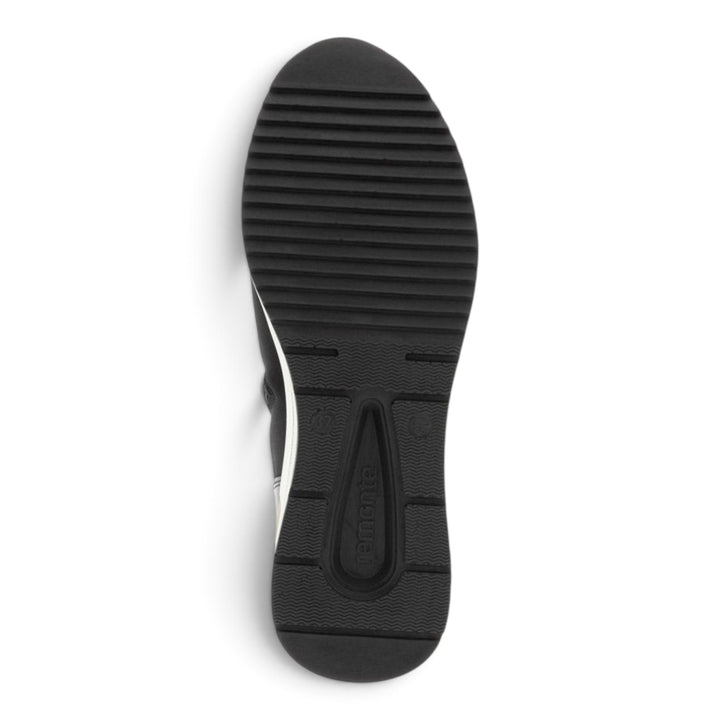ada-shoes.ro Remonte TEX D0T73-03 black casual boot showing the durable, slip-resistant orthopedic sole pattern