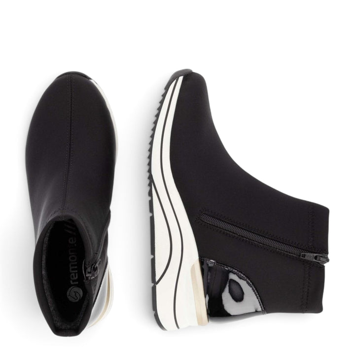 ada-shoes.ro Remonte TEX black casual ankle boots with water-resistant textile upper and comfortable orthopaedic sole