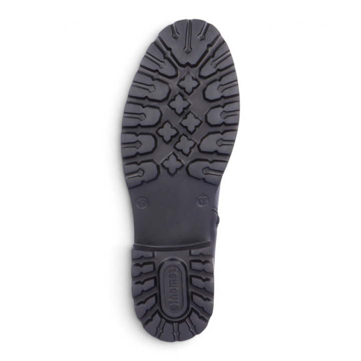 Black durable and flexible rubber outsole of Remonte Ghete D8666-01 casual boots from ada-shoes.ro